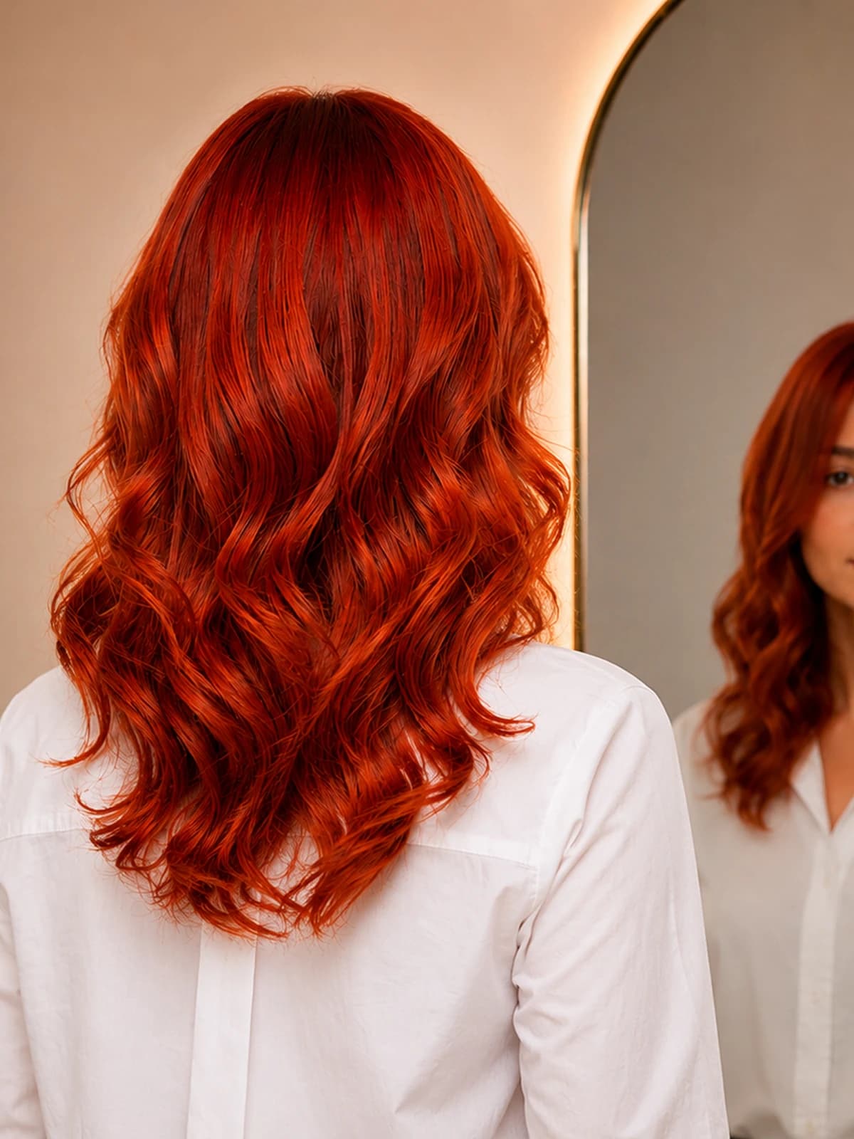 Realizacja salonu Refleks — Miedziany rudy